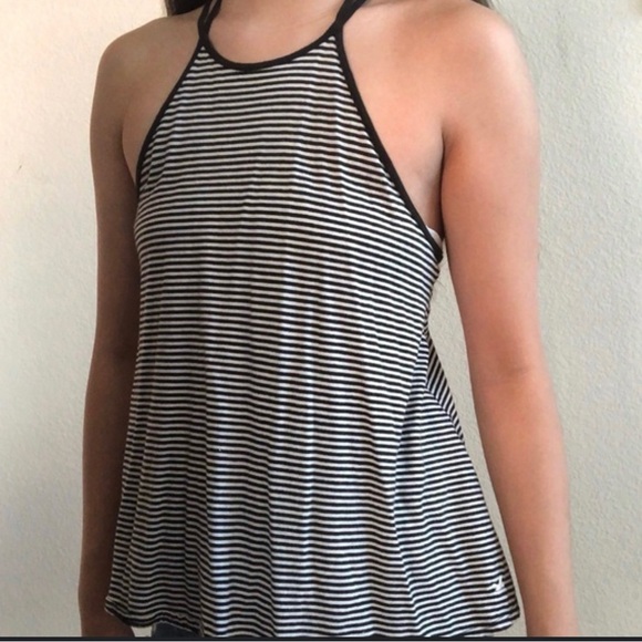 Billabong Black & white striped Knit Racerback Tank Top in size Medium - Picture 5 of 9
